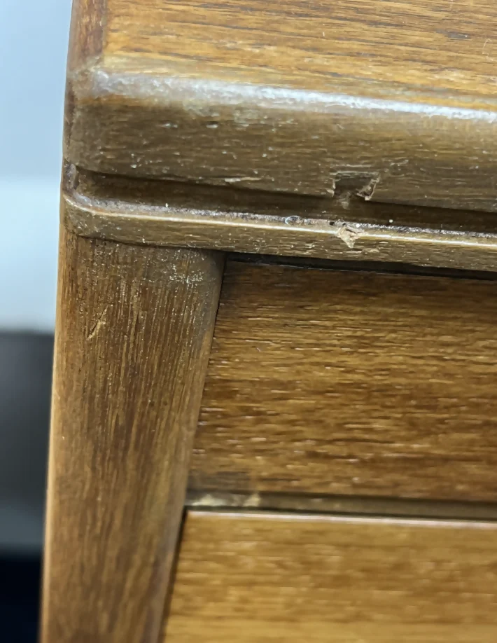 Alfred Cox antique mid-century double-sided walnut desk with 6 drawers - Image 3