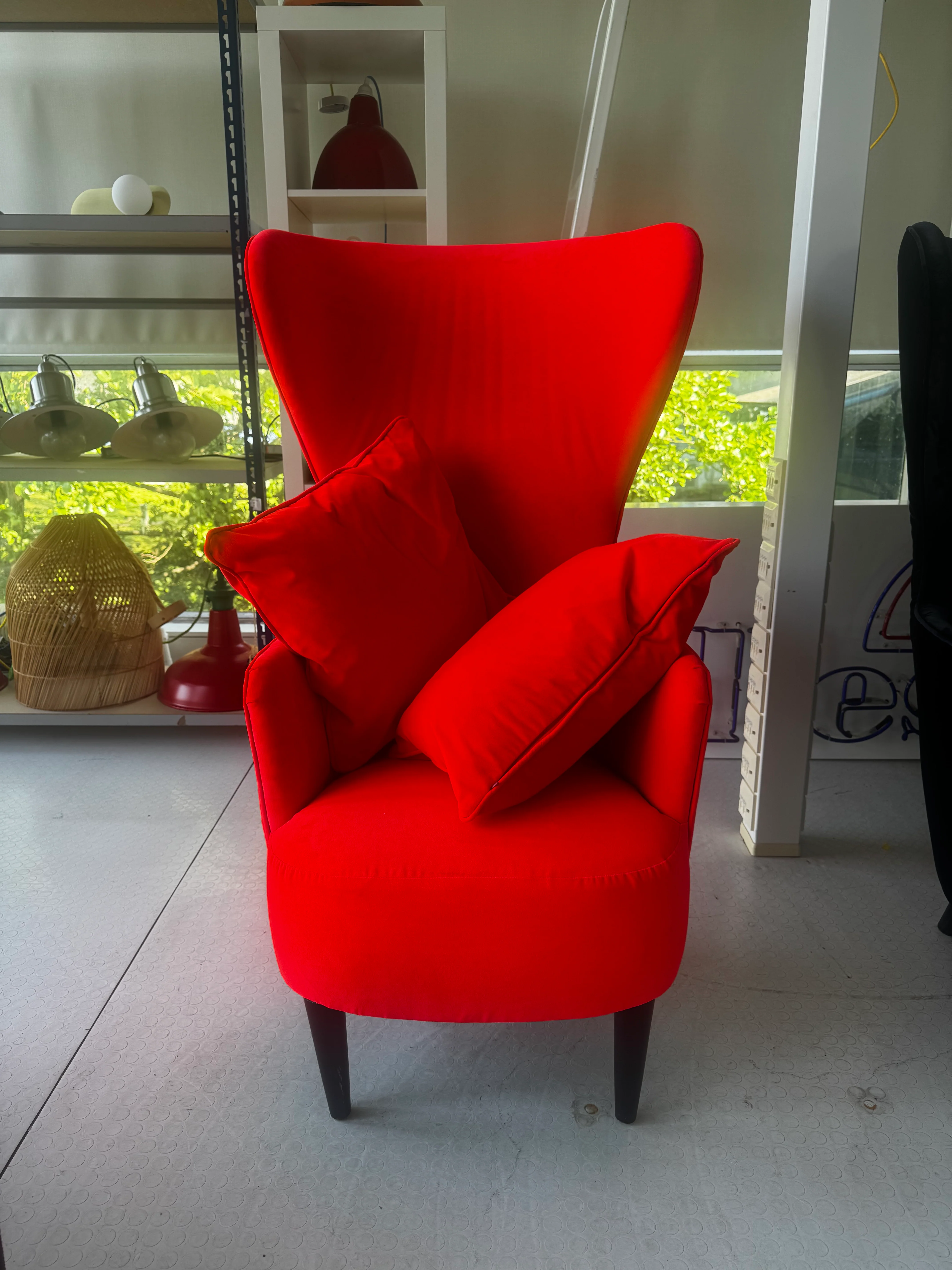 Tom Dixon Wingback Chair - Hot Red